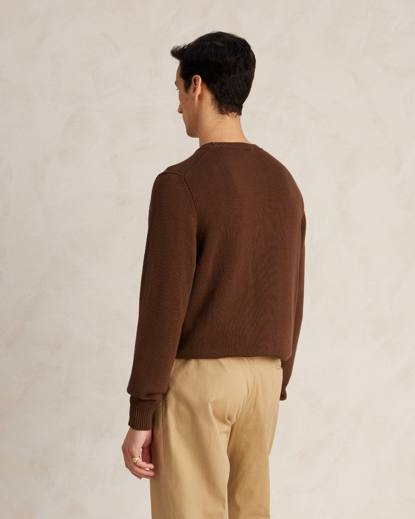 Chocolate Cotton Fisherman's Sweater