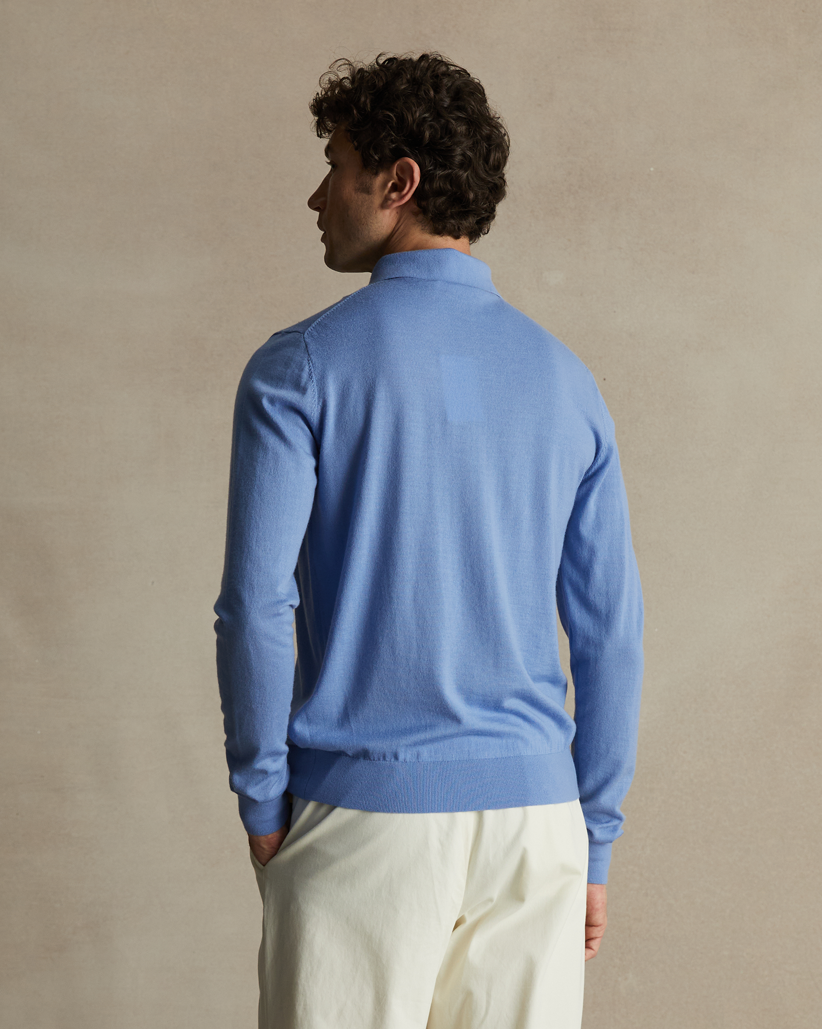 Merino Polo - Dusty Blue