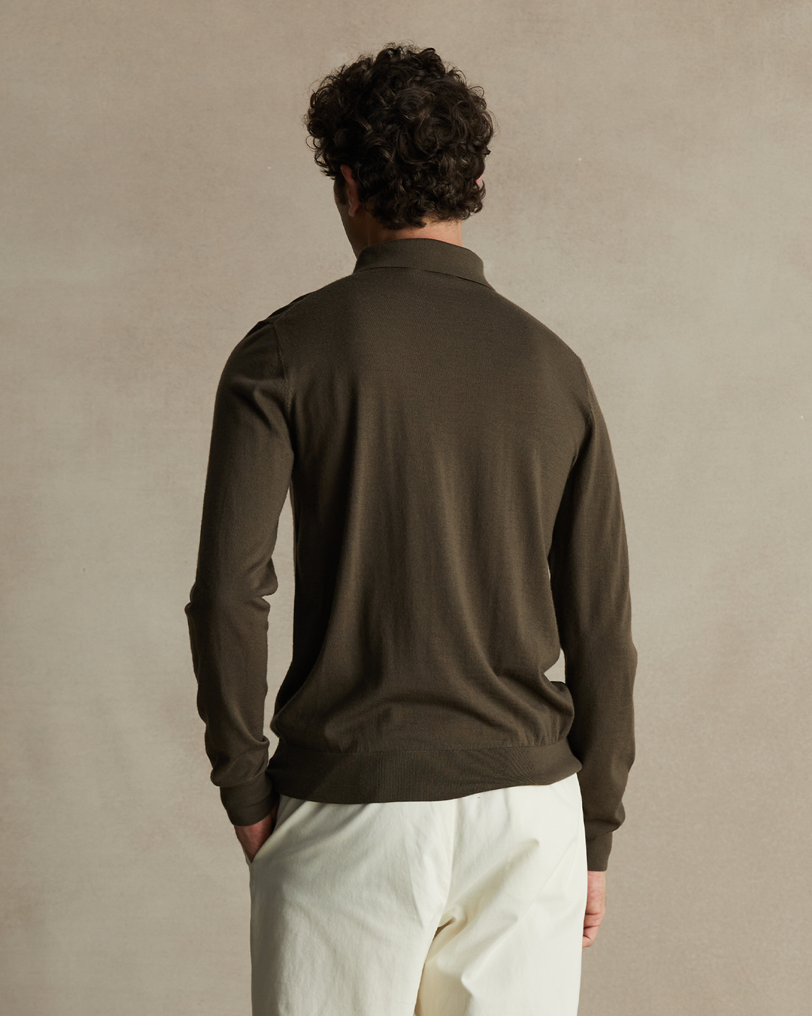 Merino Polo - Moss