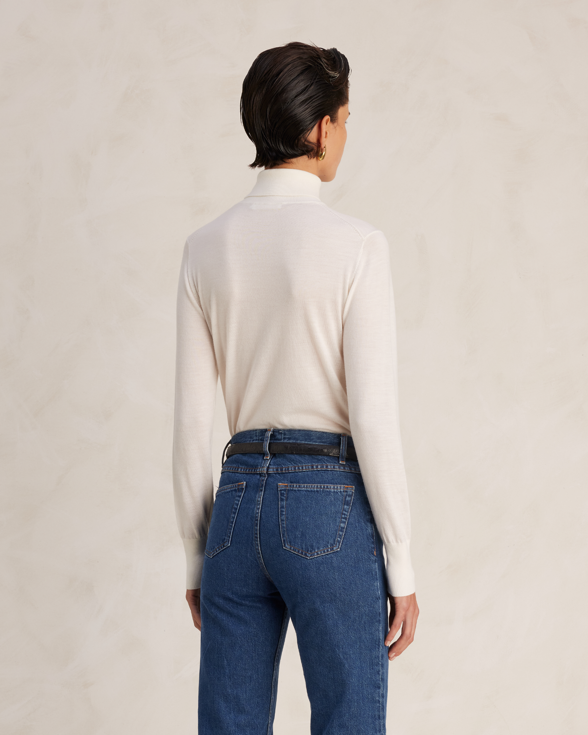 Off White Femme Merino Roll Neck