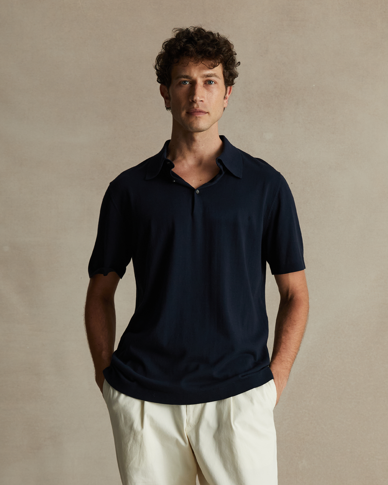 Ice Cotton Polo - Navy