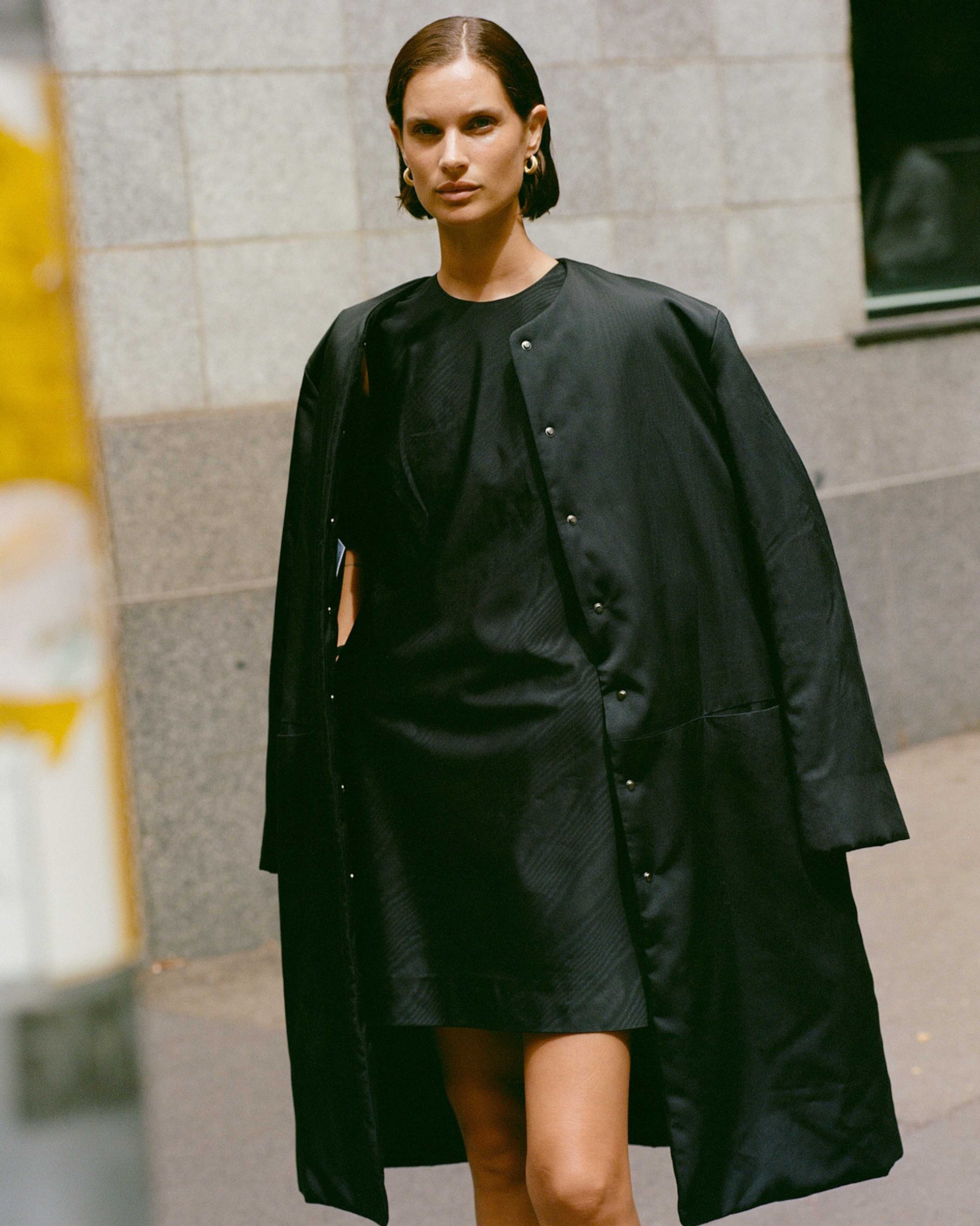 Chelsea Dress - Black Moire