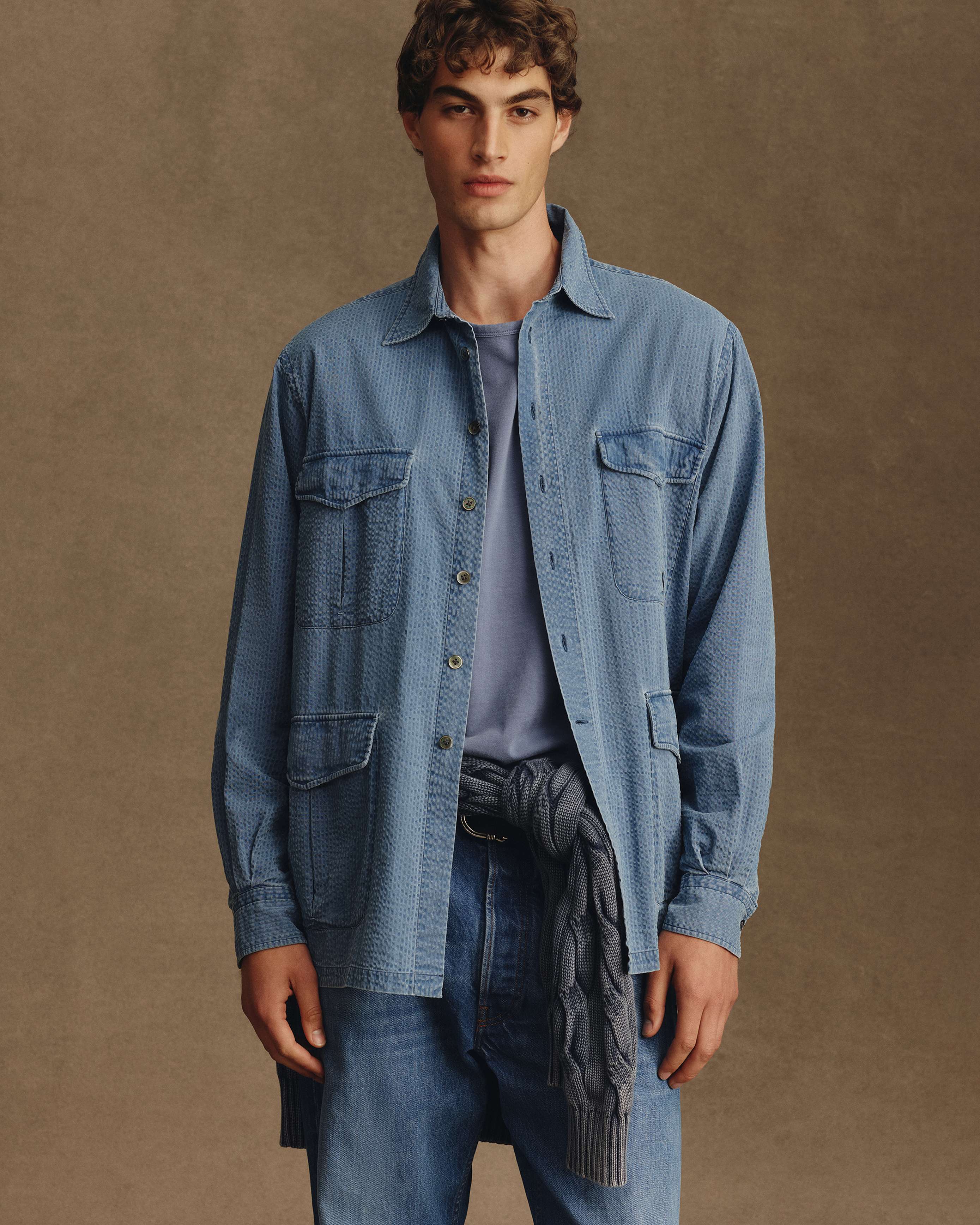 Lamu Shirt - Bleached Indigo