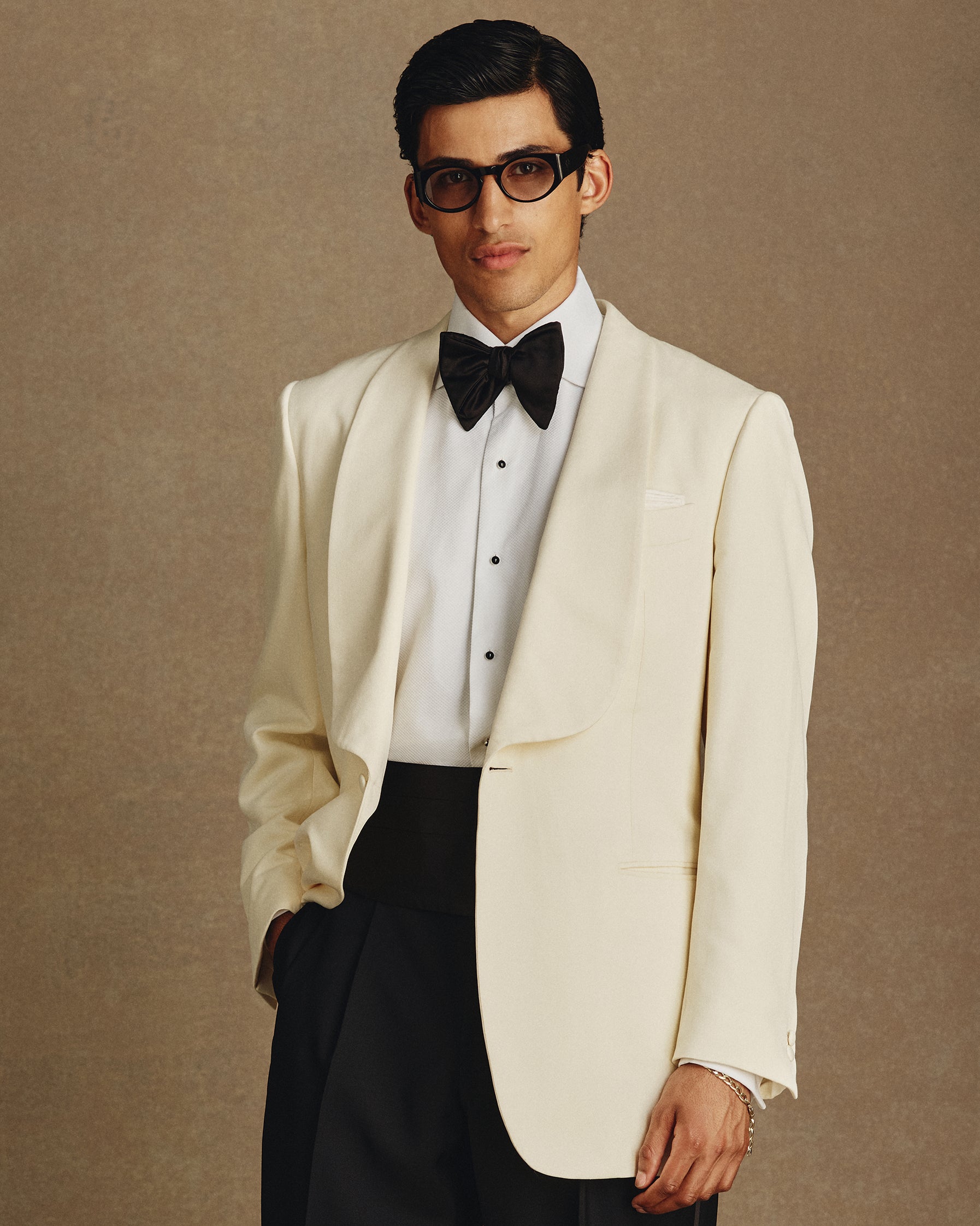 Large Bow Tie - Black Satin