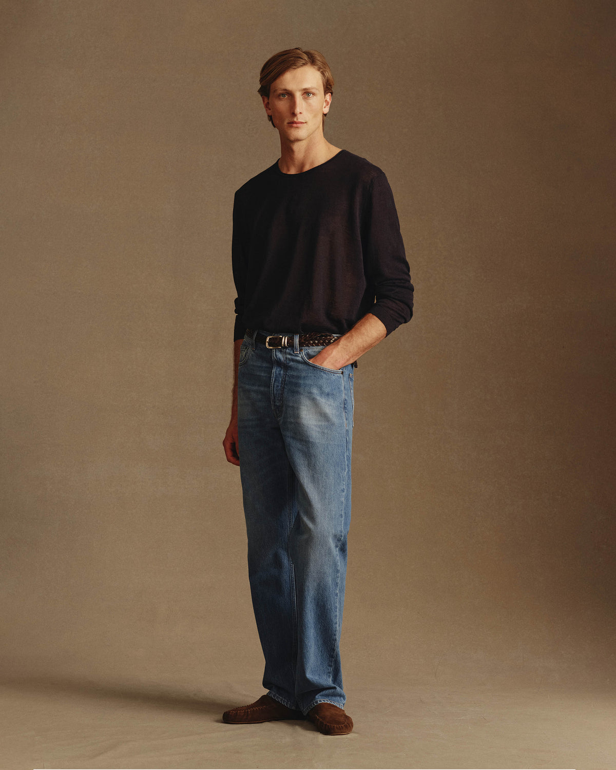Linen Sweater - Navy