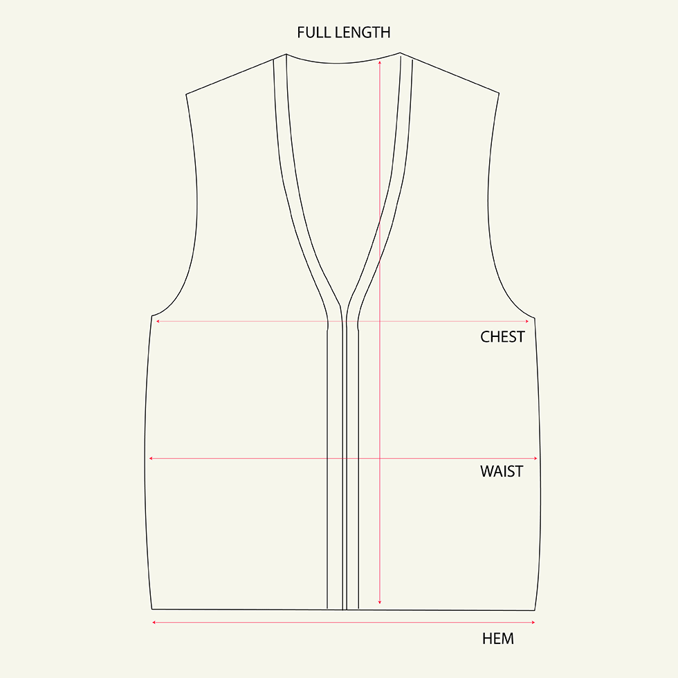 Beige Linen Waistcoat measurements