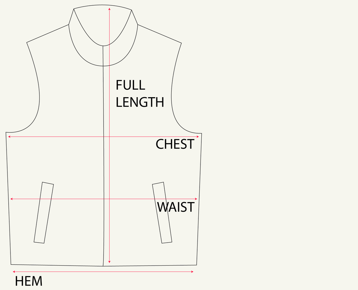 Alpaca Vest - Brown measurements