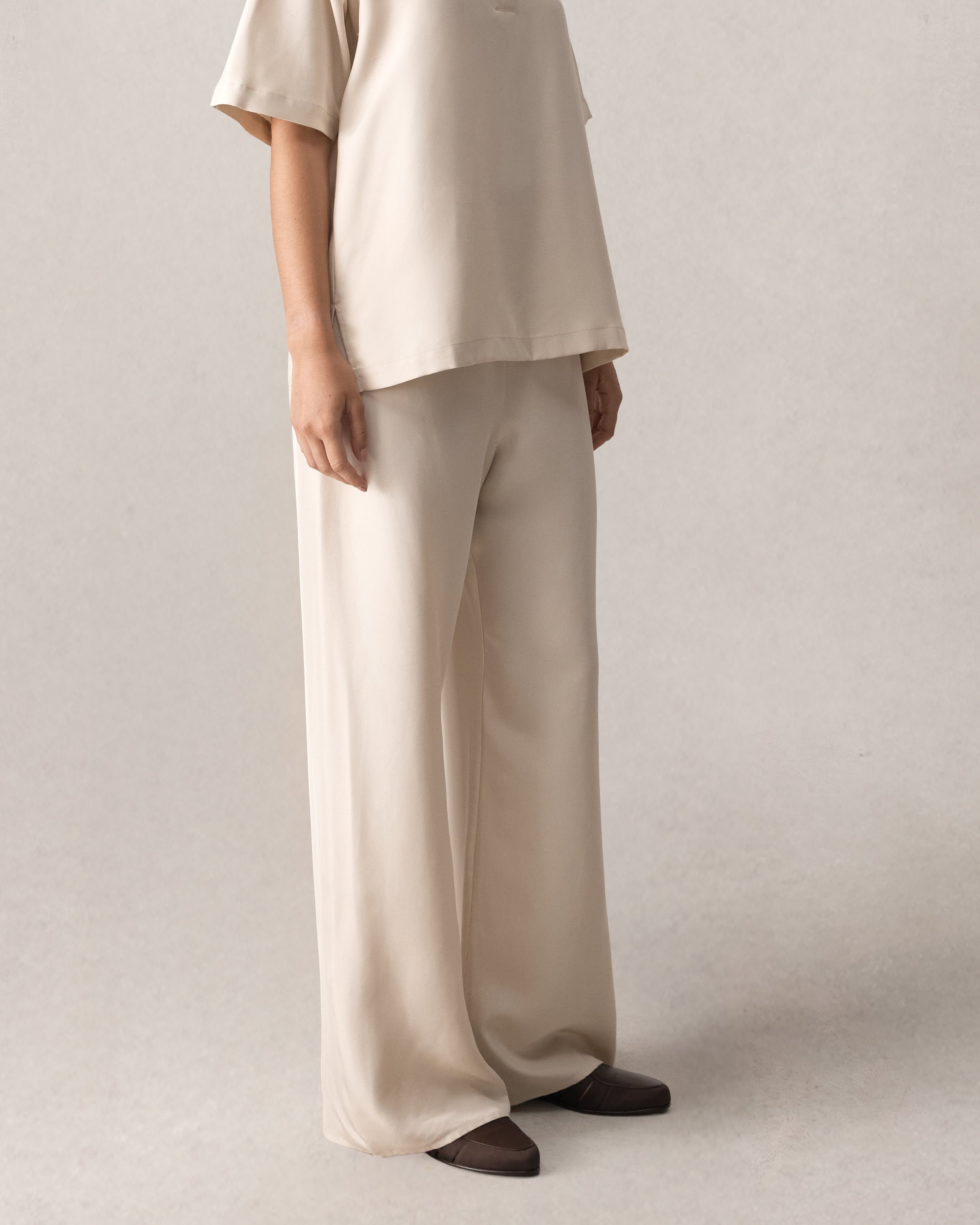 New Marella Trouser - Beige Dupioni