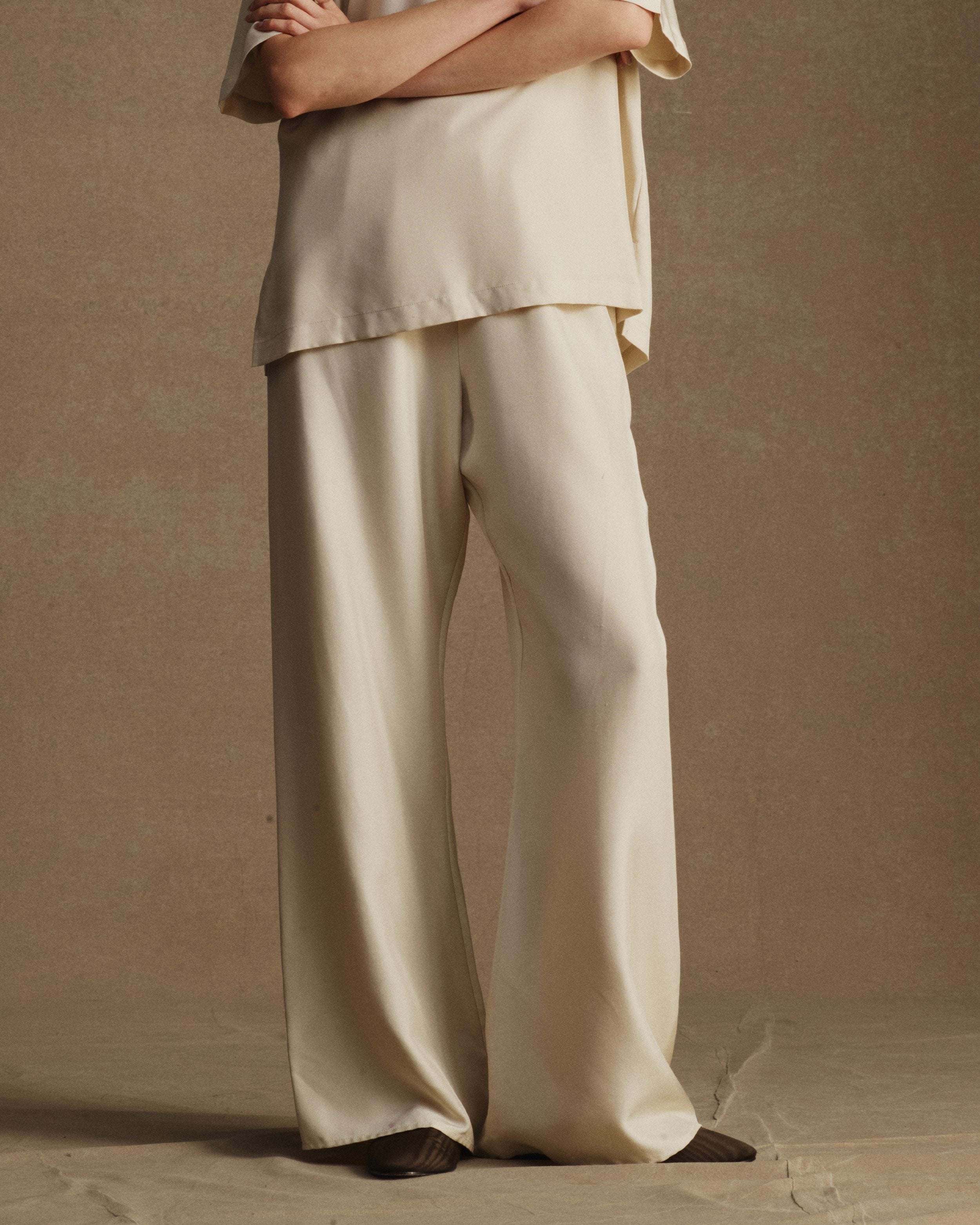 New Marella Trouser - Beige Dupioni