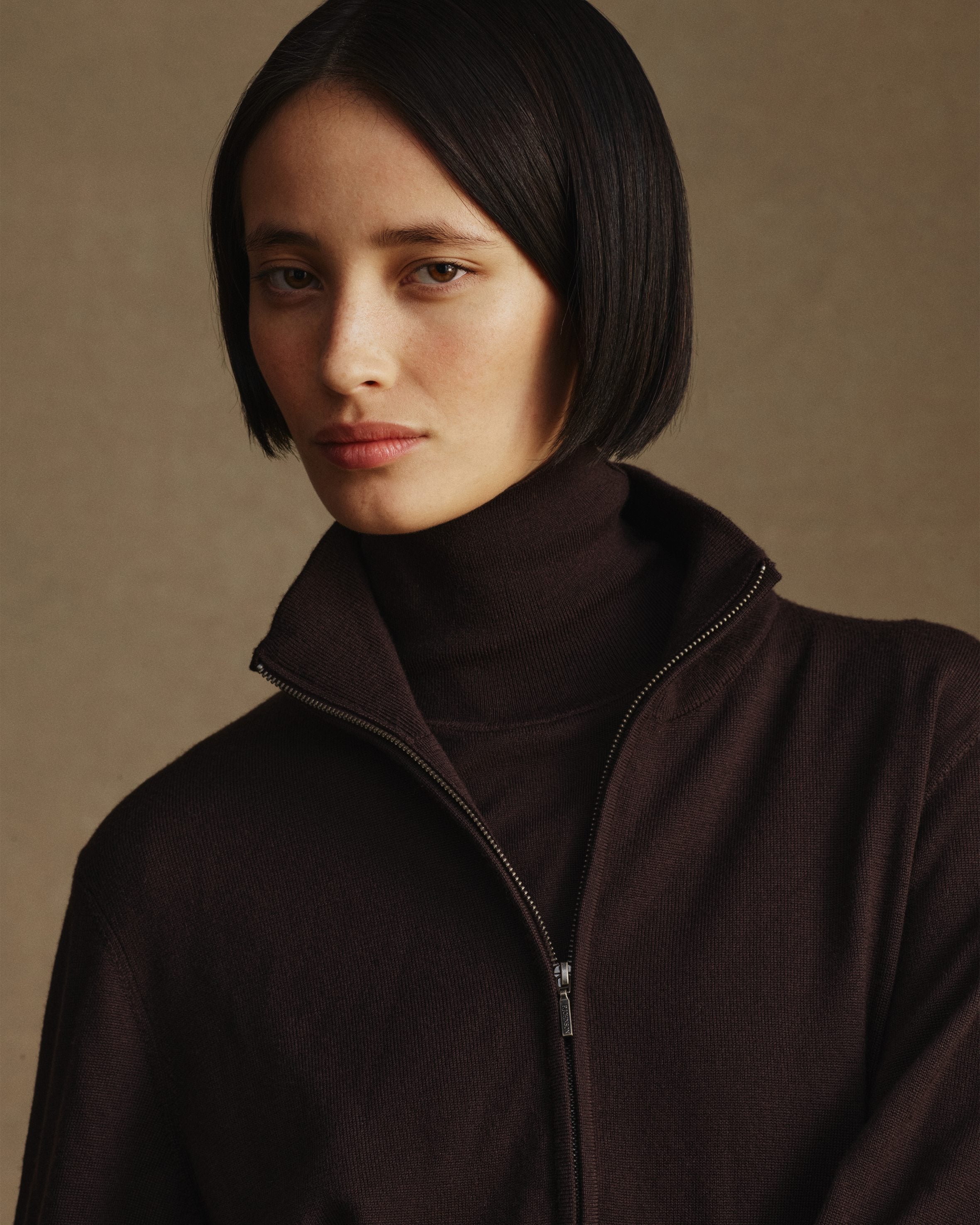 Cass Merino Quarter Zip - Espresso
