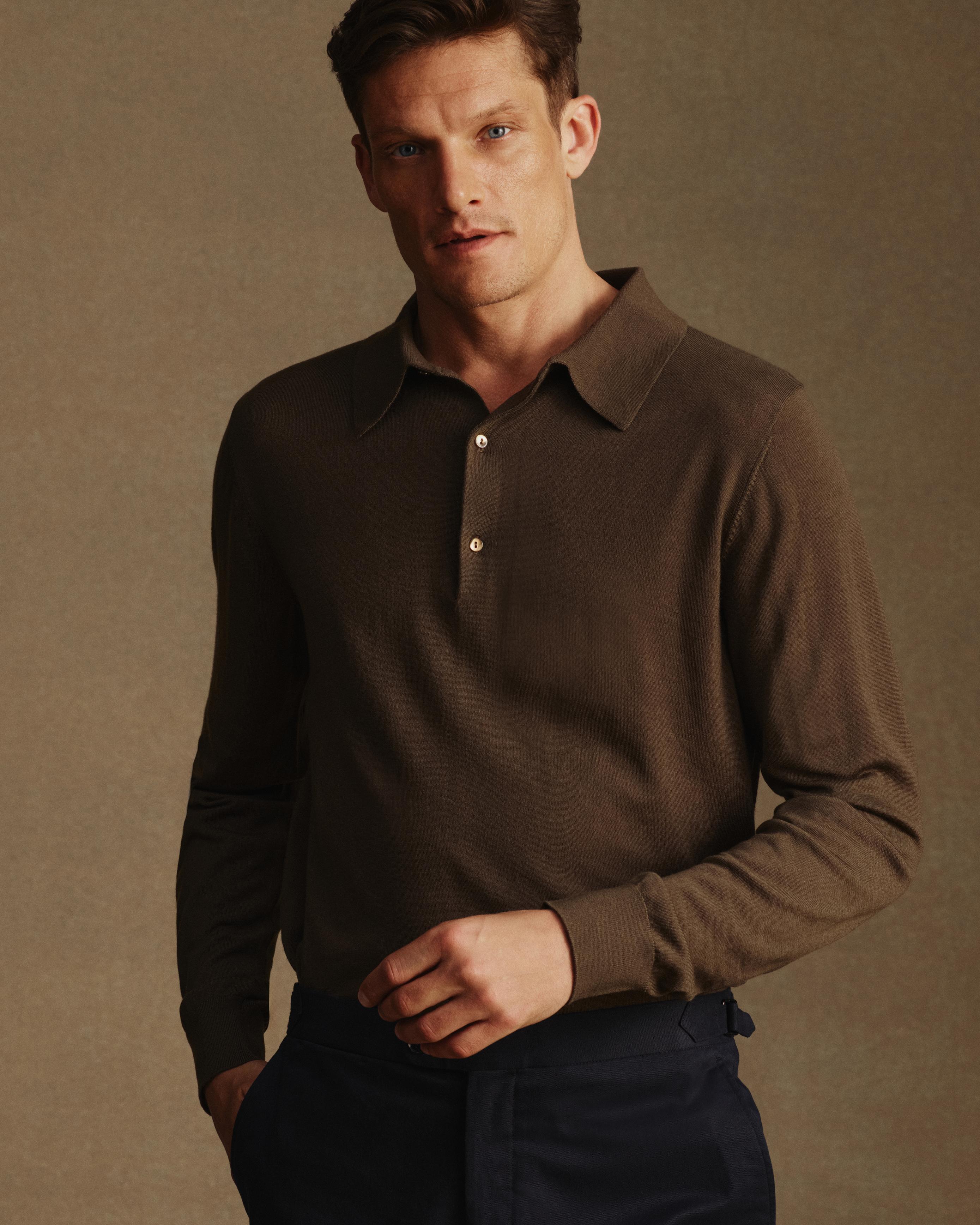 Merino Polo - Moss