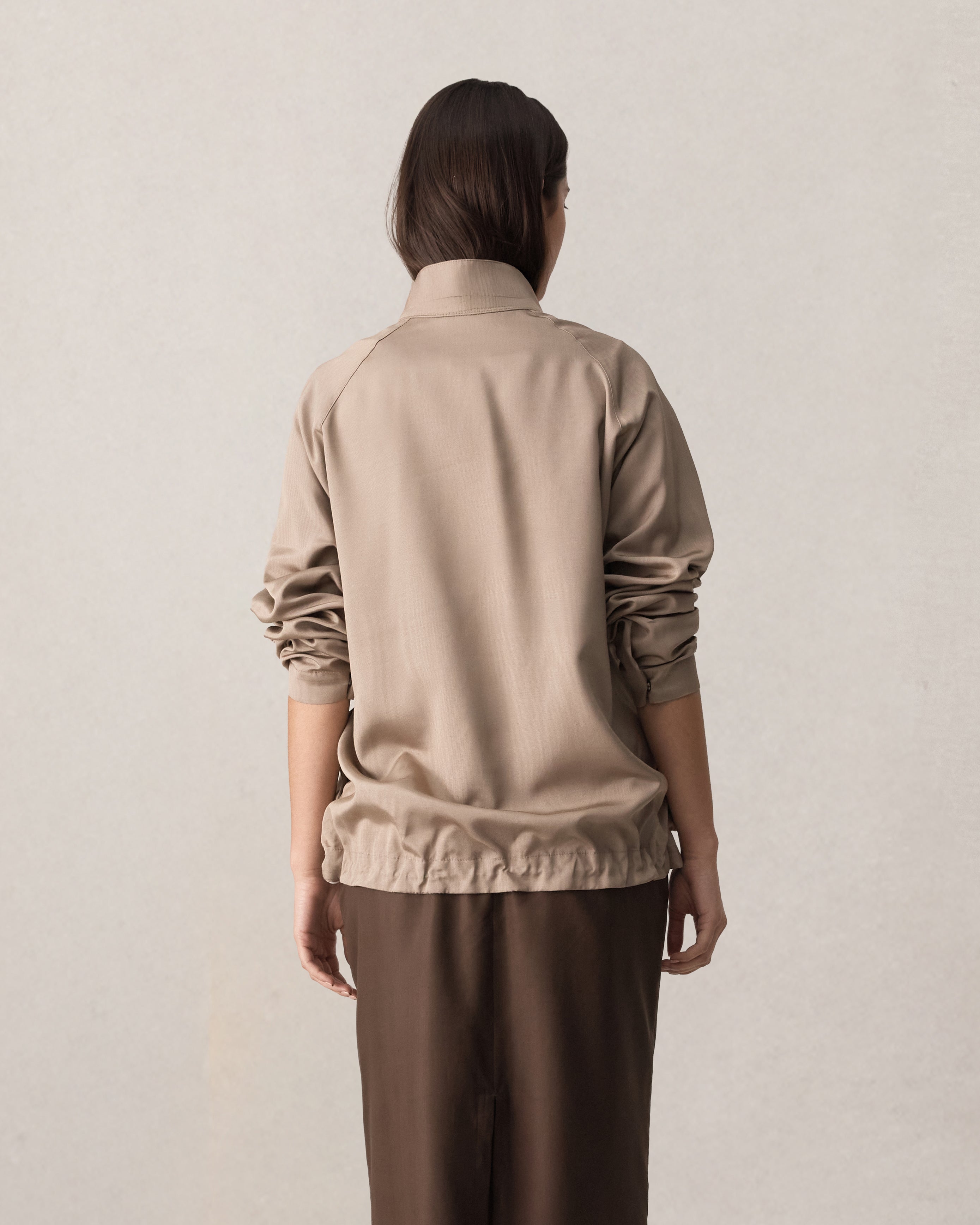 Moire Windbreaker - Taupe