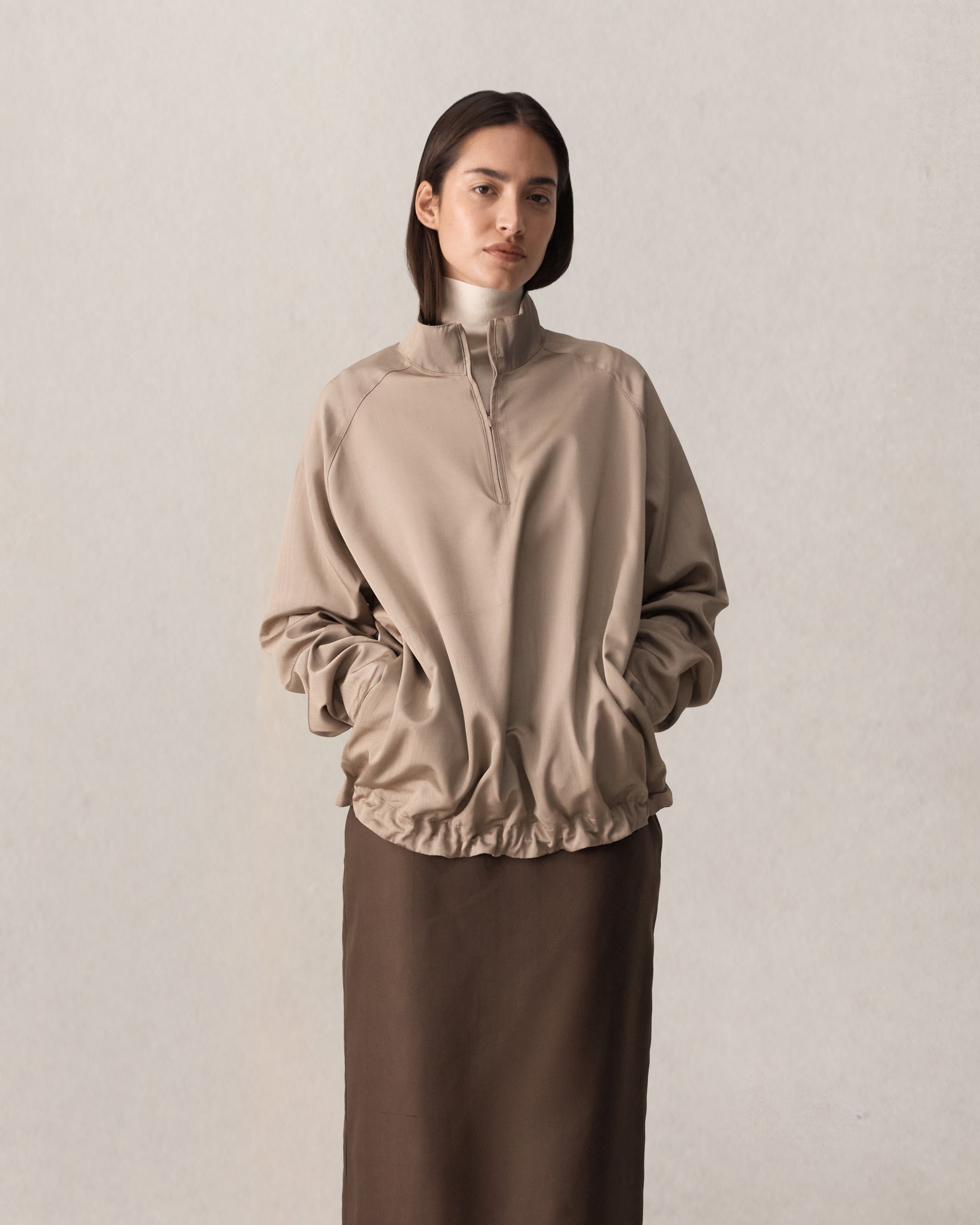 Moire Windbreaker - Taupe