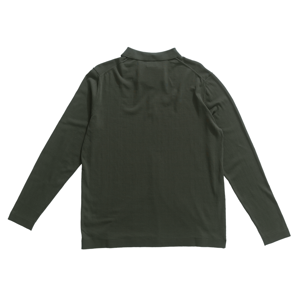 Ice Cotton Long Sleeve Polo - Green