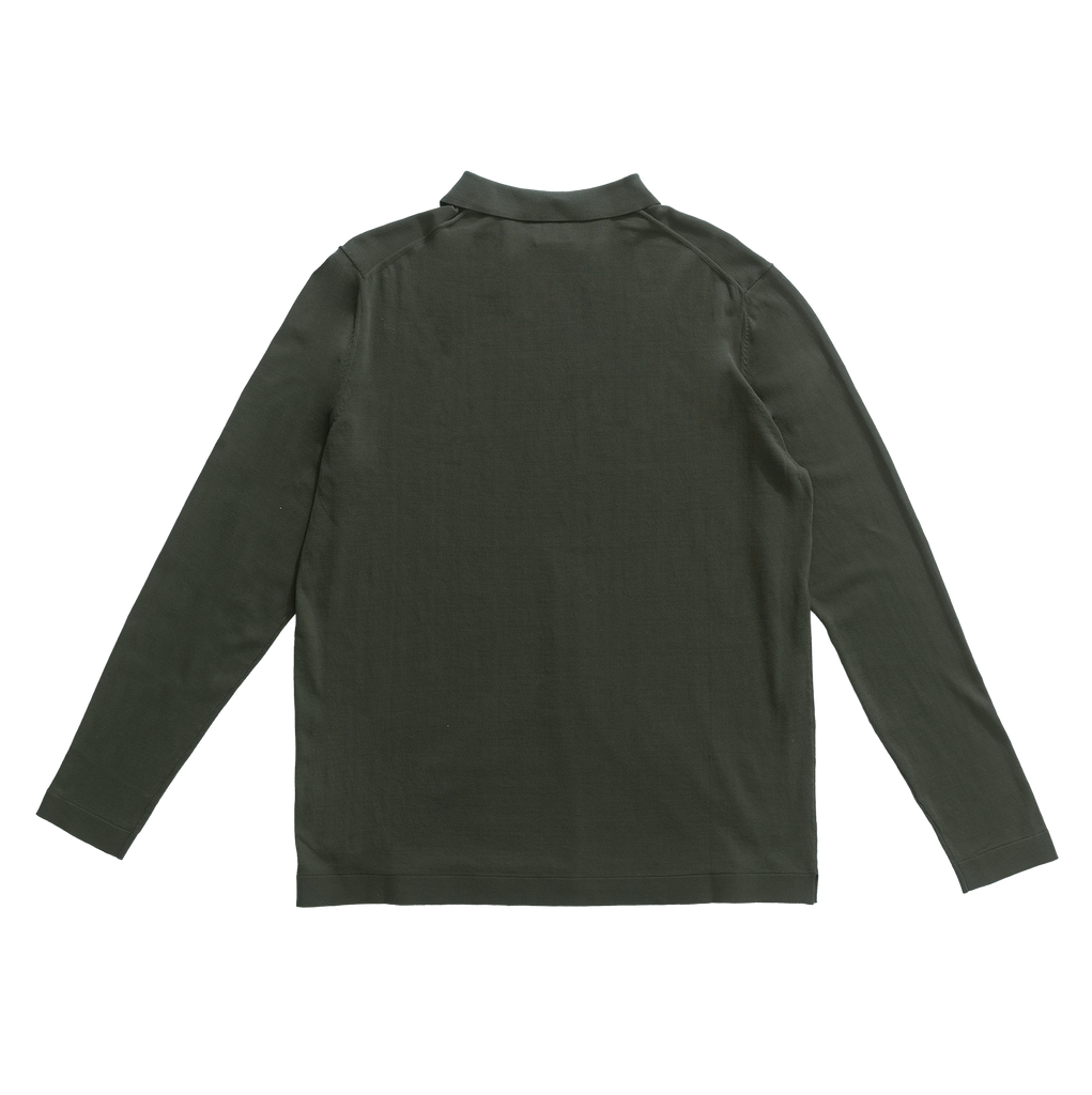 Ice Cotton Long Sleeve Polo - Green