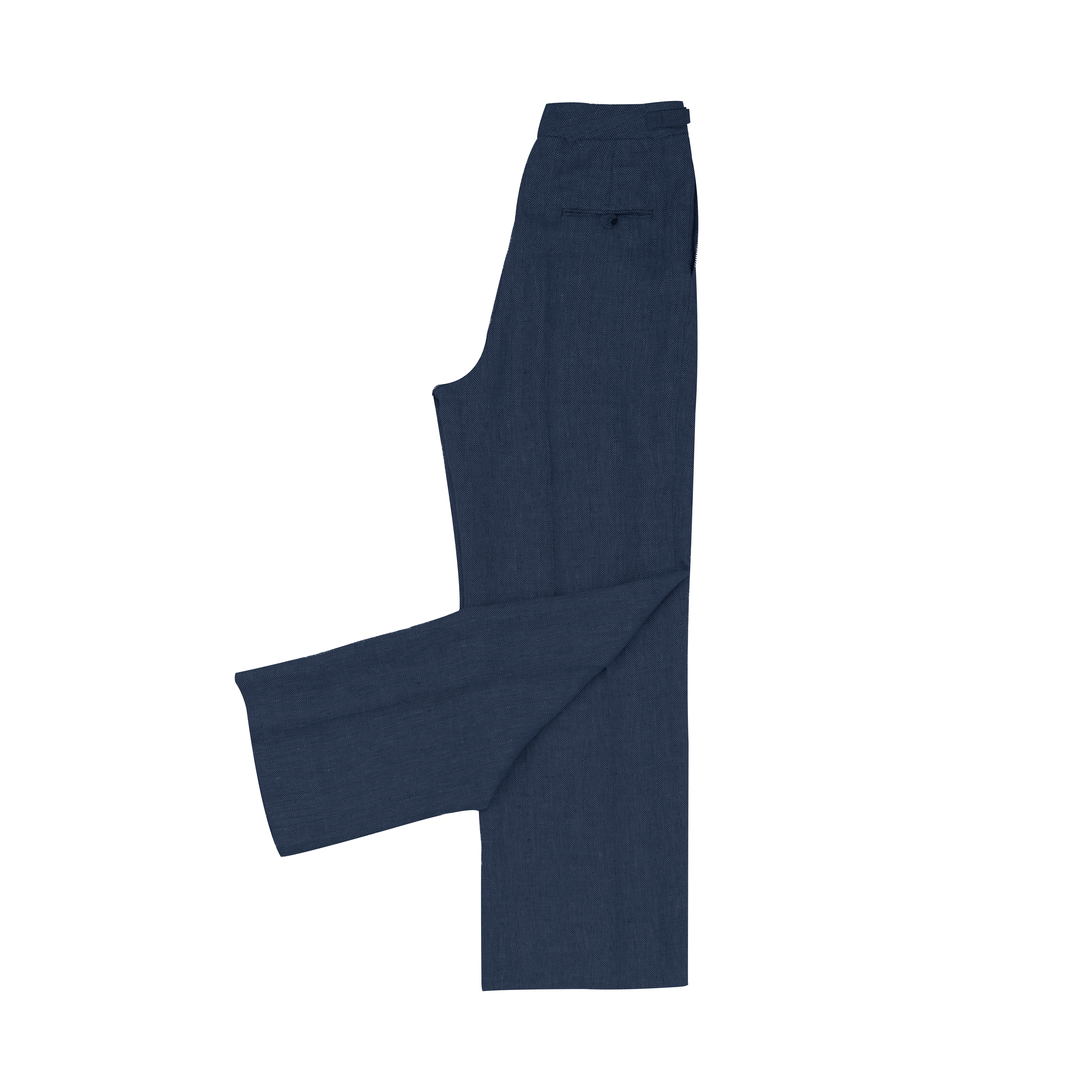 Navy Herringbone Perriand Trousers