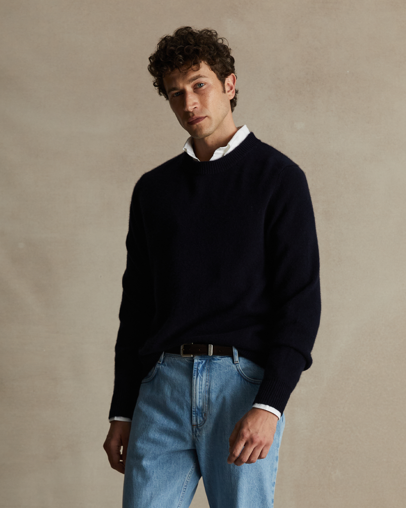 Navy Cashmere Crew Neck