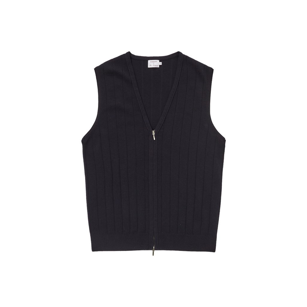 Navy Merino Ribbed Vest