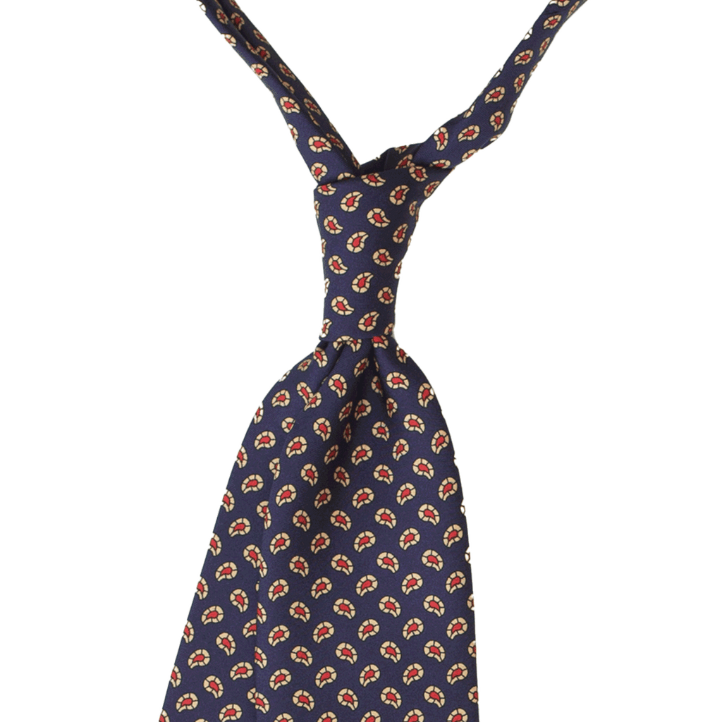 Navy Paisley Print Tie