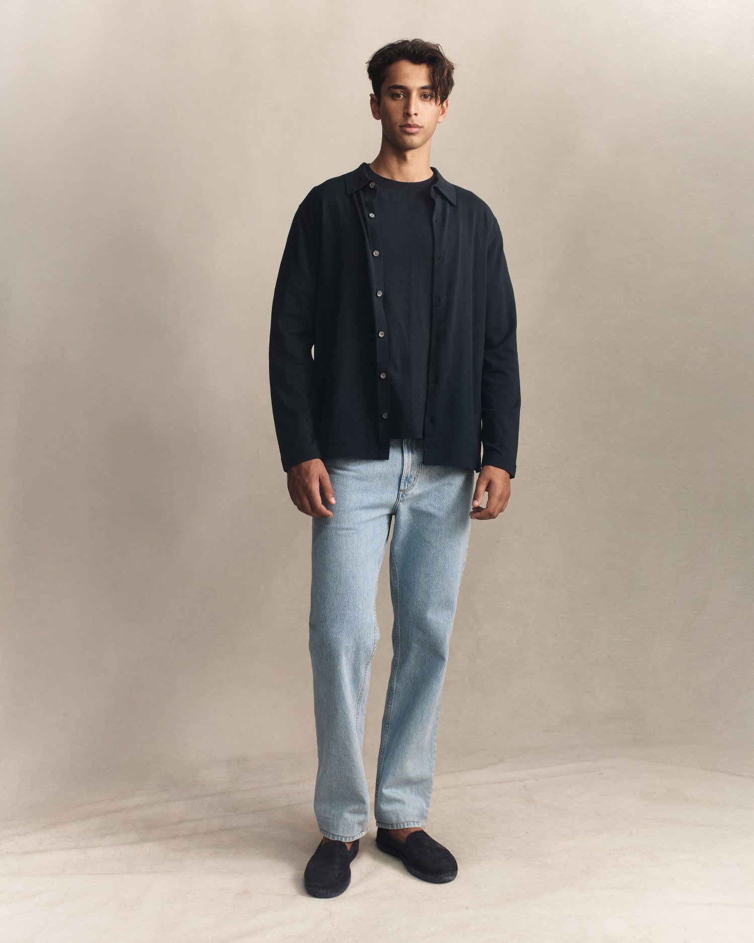 Ice Cotton Shirt  - Navy