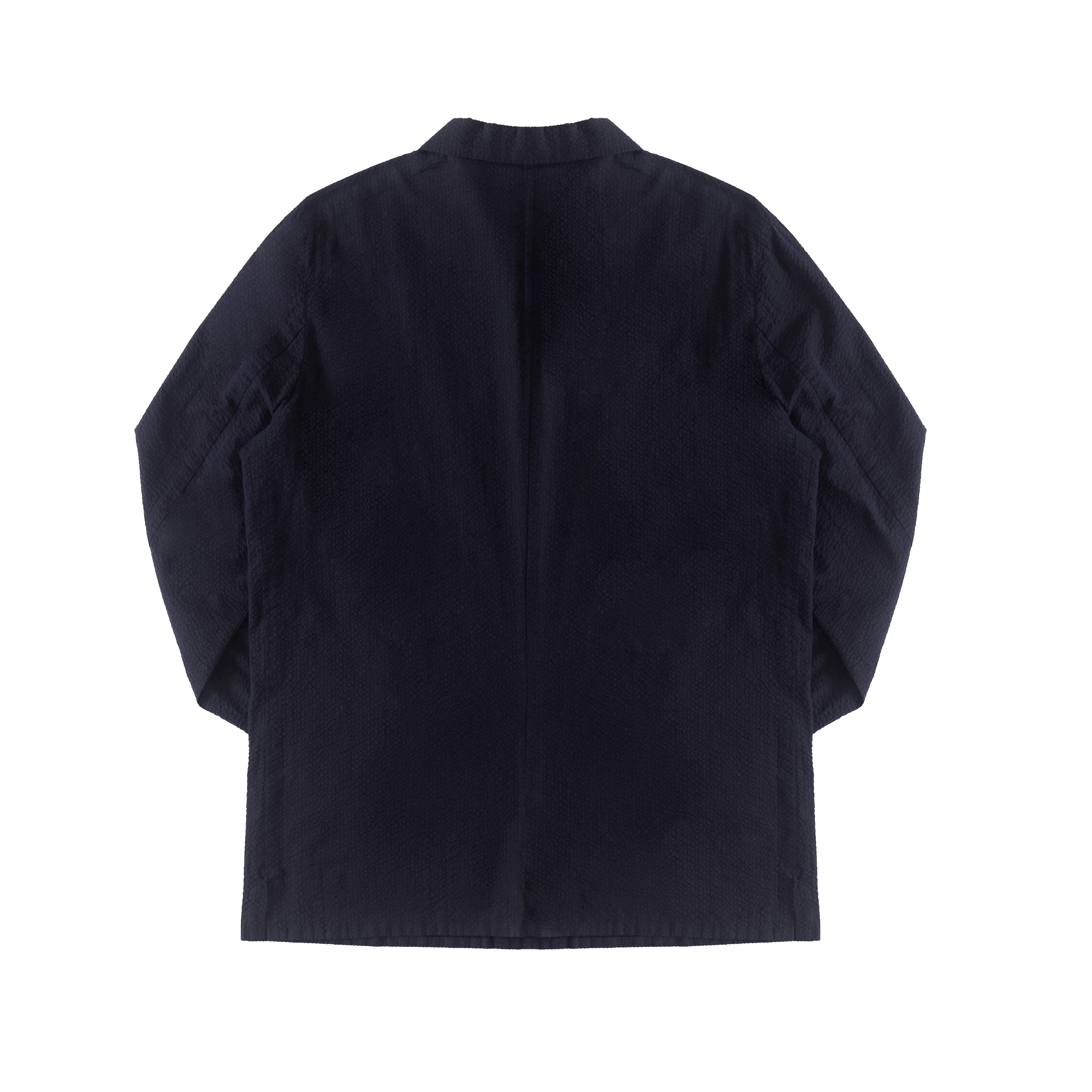 Navy Seersucker Shirt Jacket