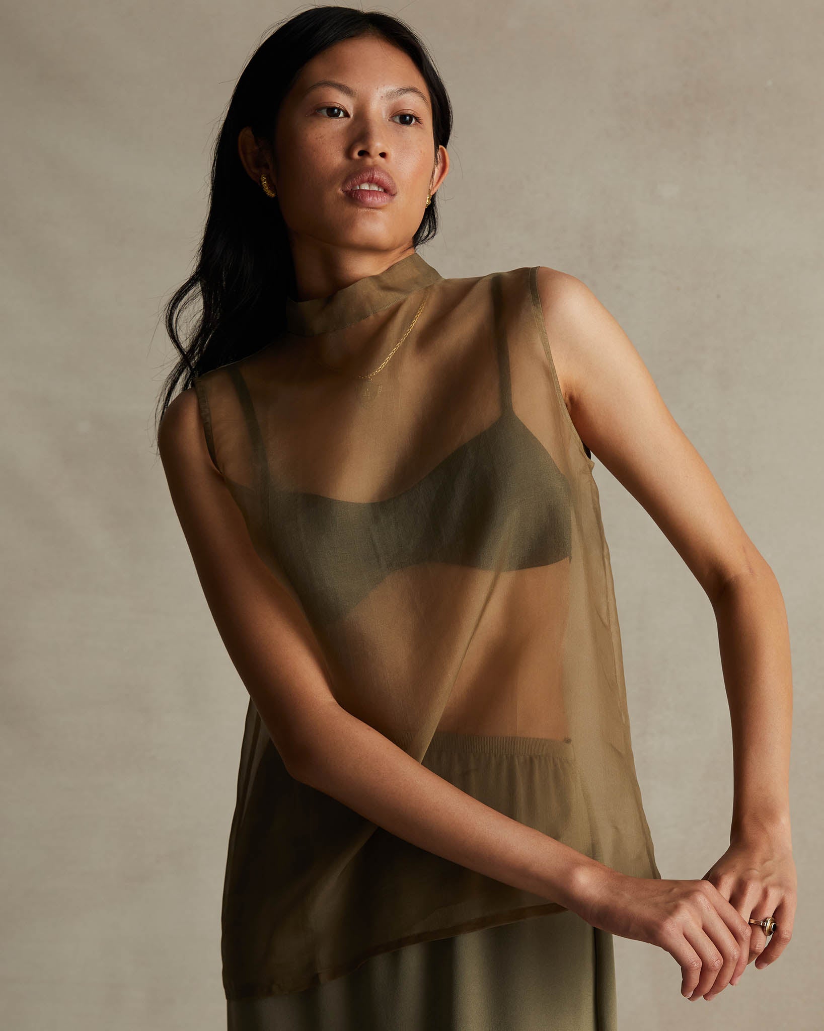 Organza Devon Top - Olive