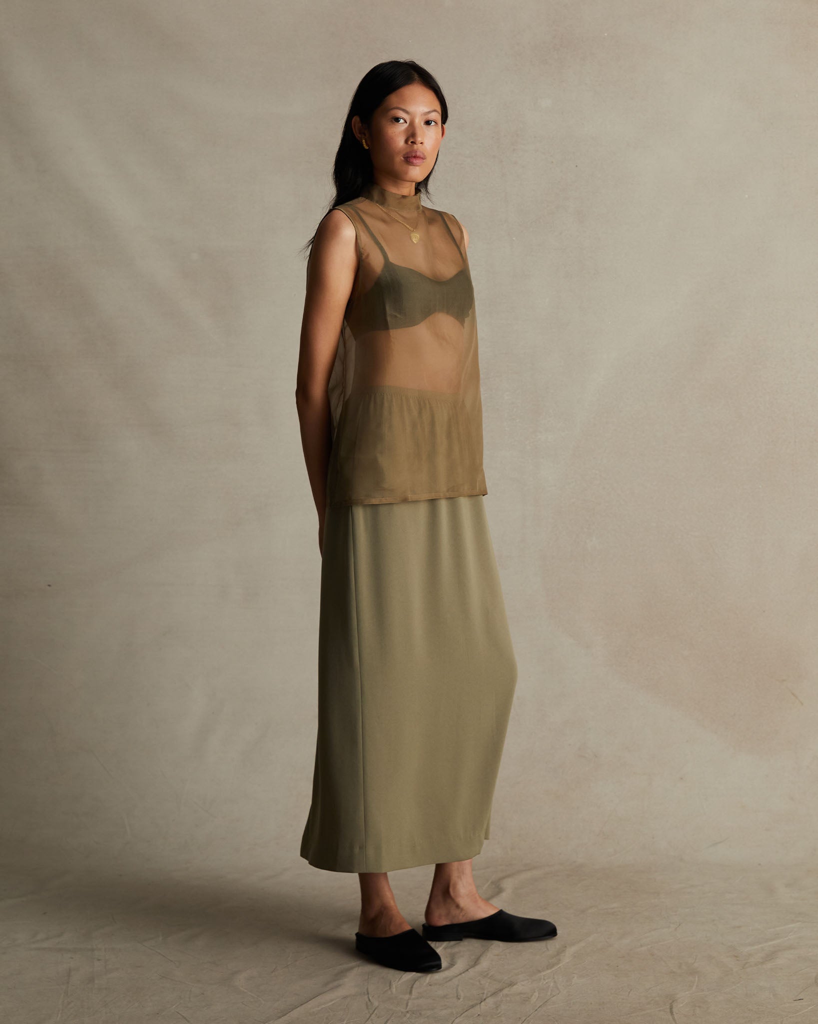 Organza Devon Top - Olive