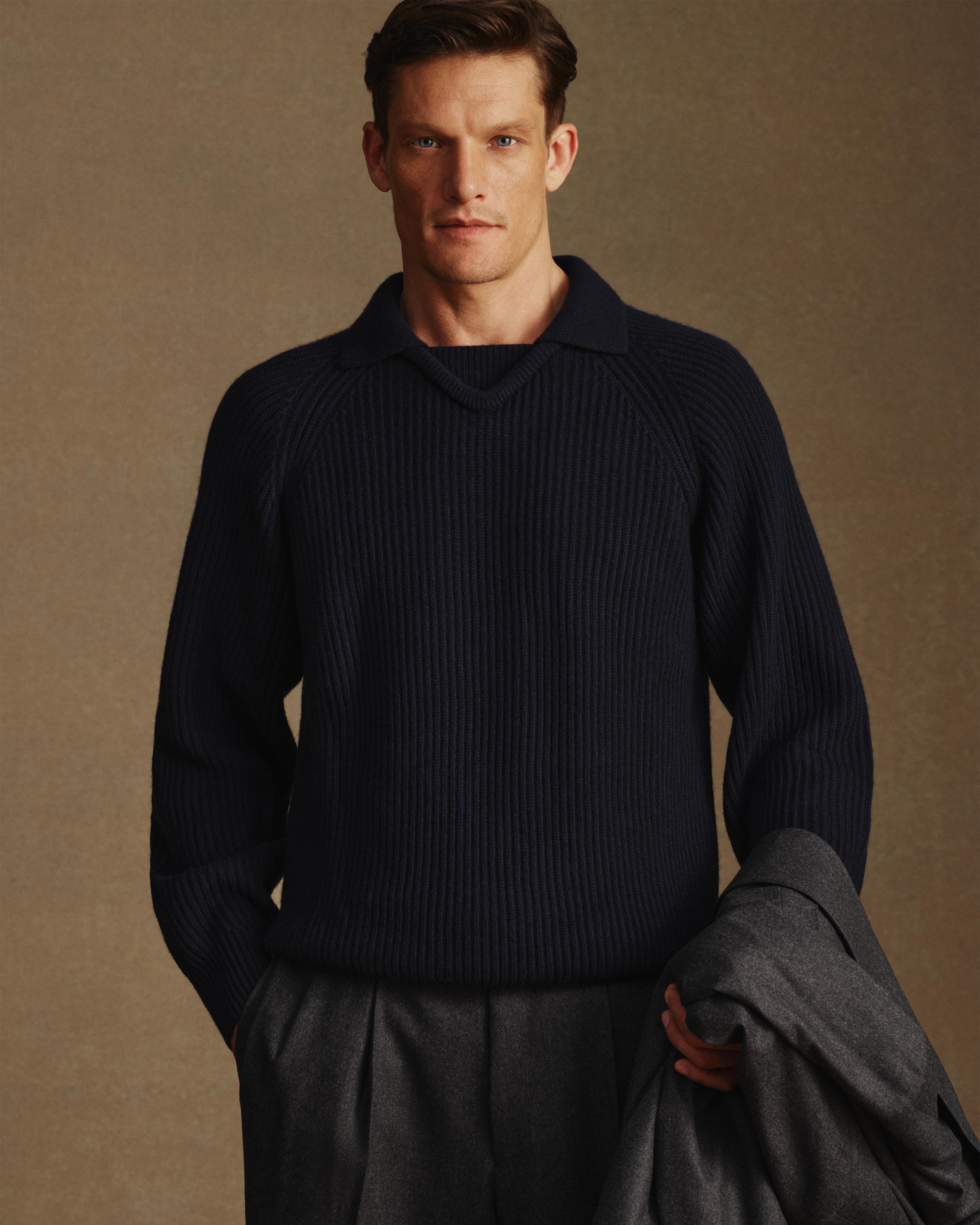 Santiago Royal Cashmere Sweater - Navy