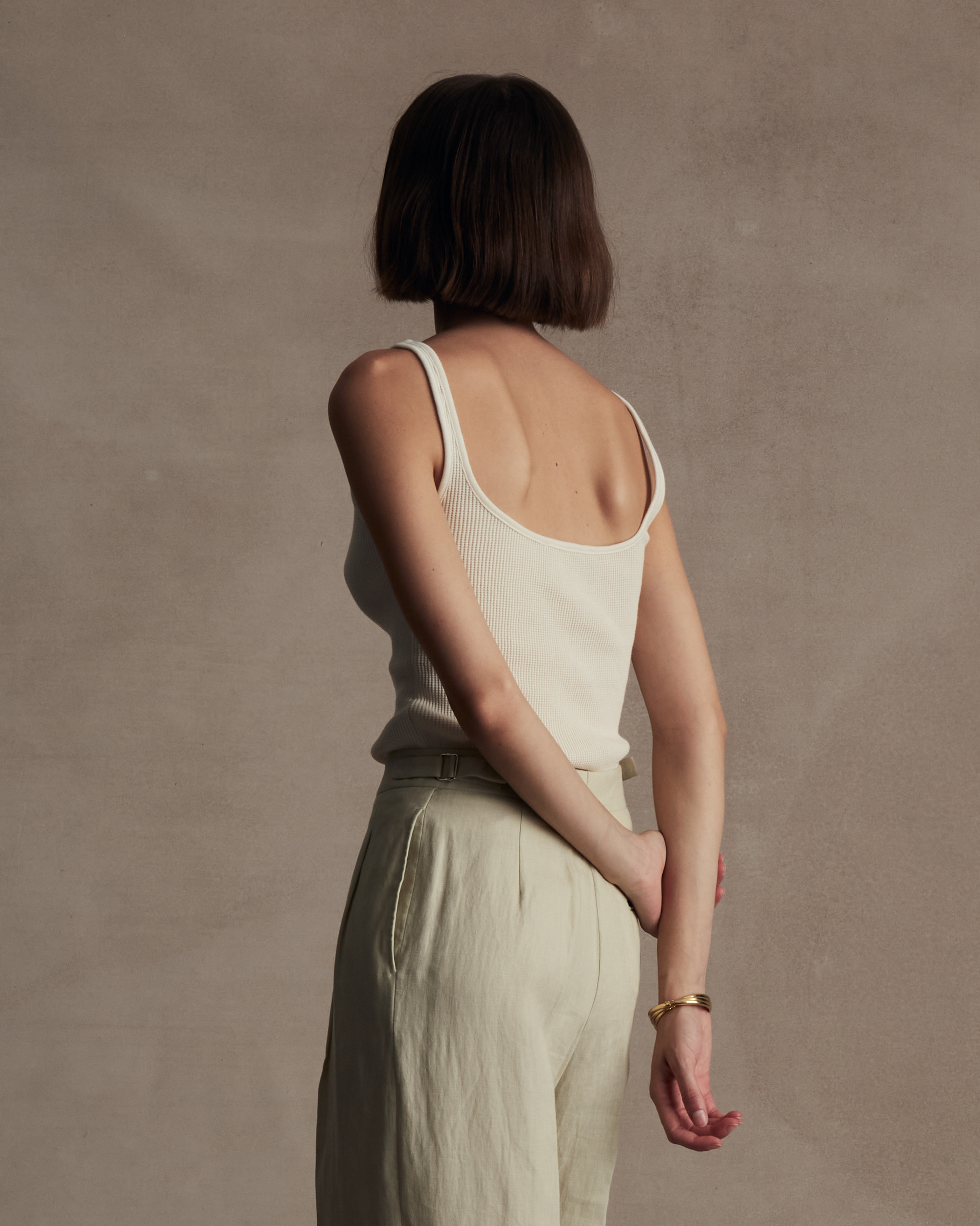 Beige Waffle Camisole