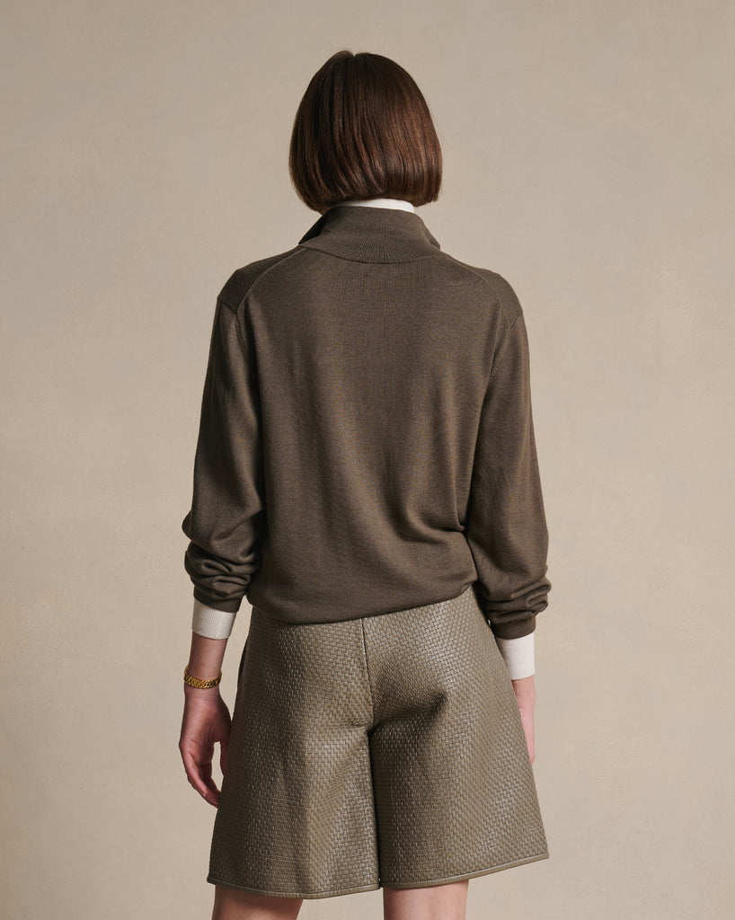 Cass Merino Quarter Zip - Moss