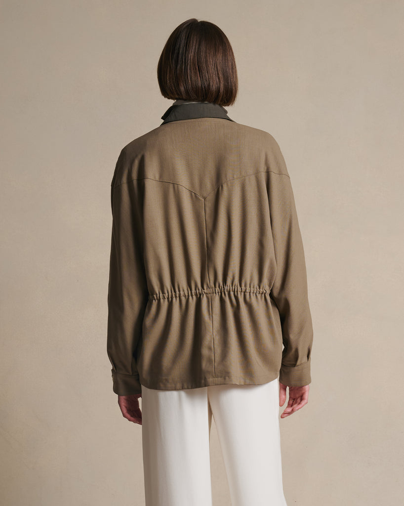 Reine Reversible Jacket - Dark Moss & Taupe
