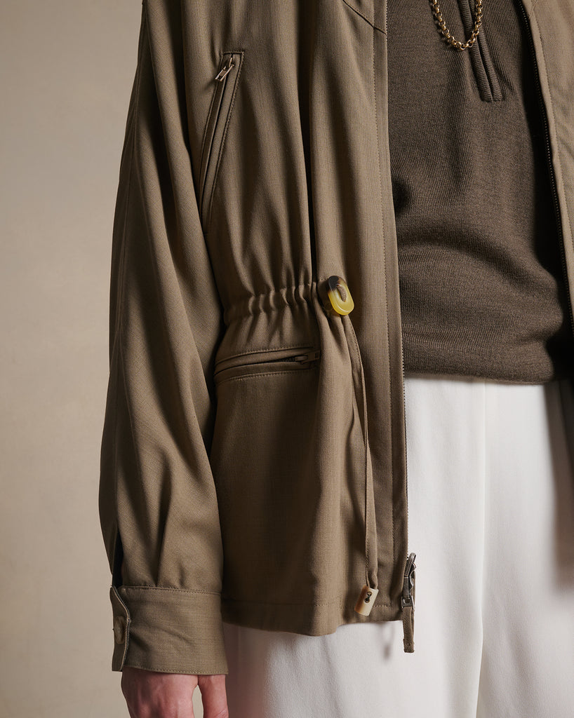 Reine Reversible Jacket - Dark Moss & Taupe