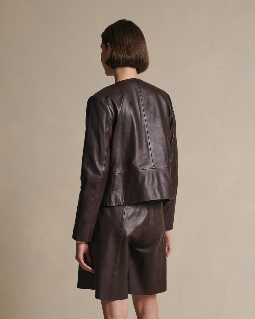 Marina Leather Jacket - Bitter Chocolate