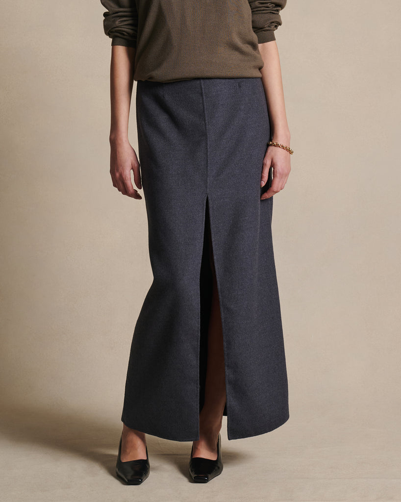 Grey Wool Martina Skirt