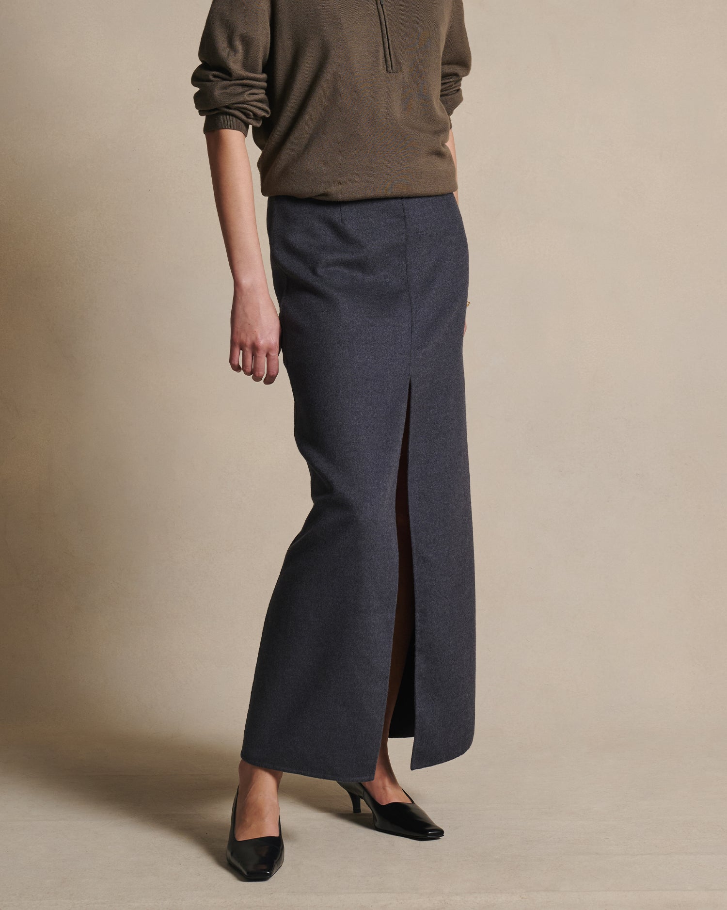 Grey Wool Martina Skirt