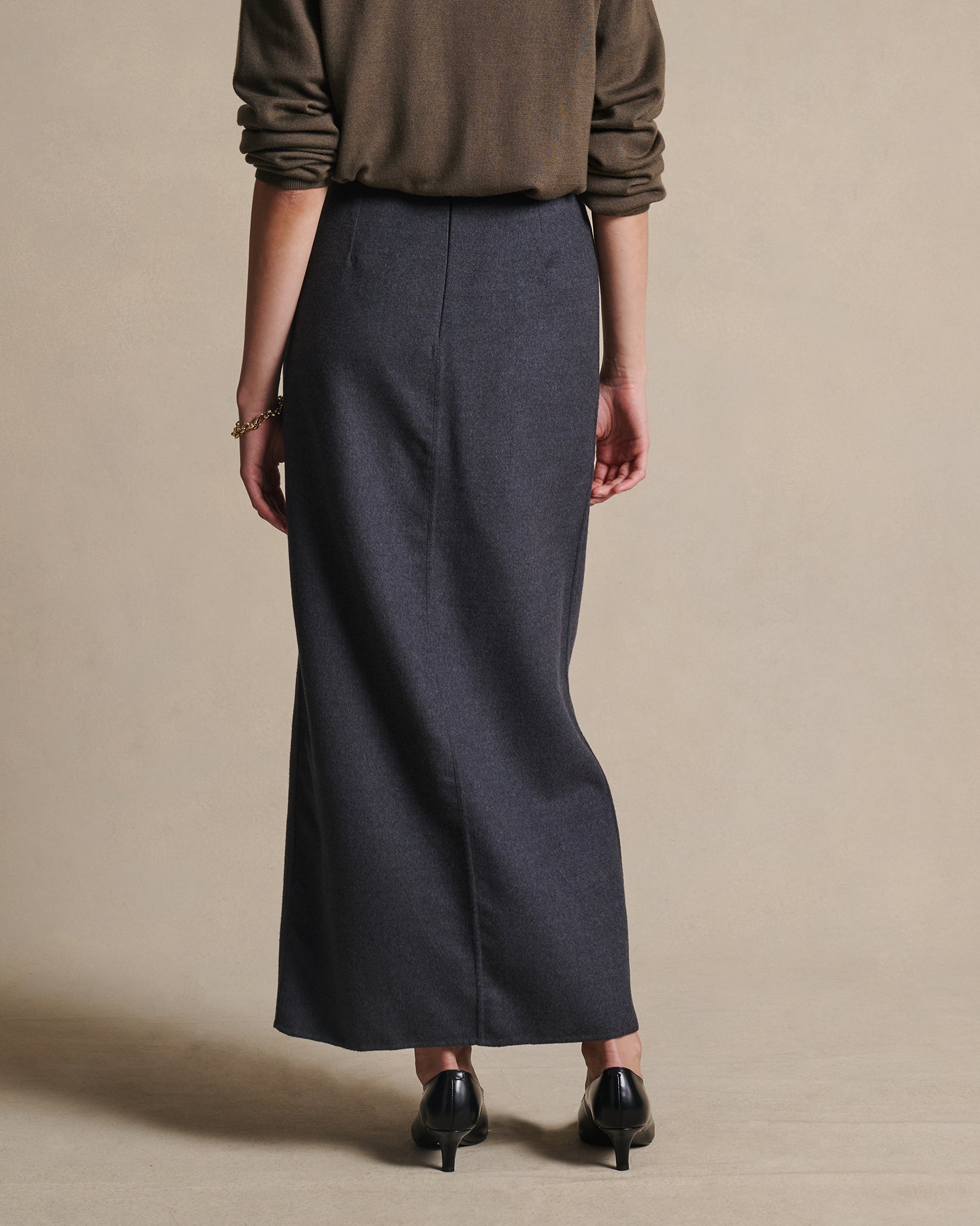 Grey Wool Martina Skirt