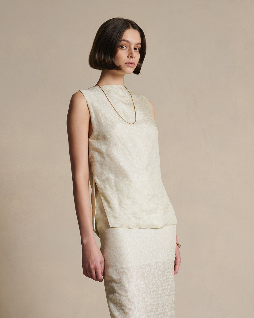 Mara Boat Neck Top - Cloud