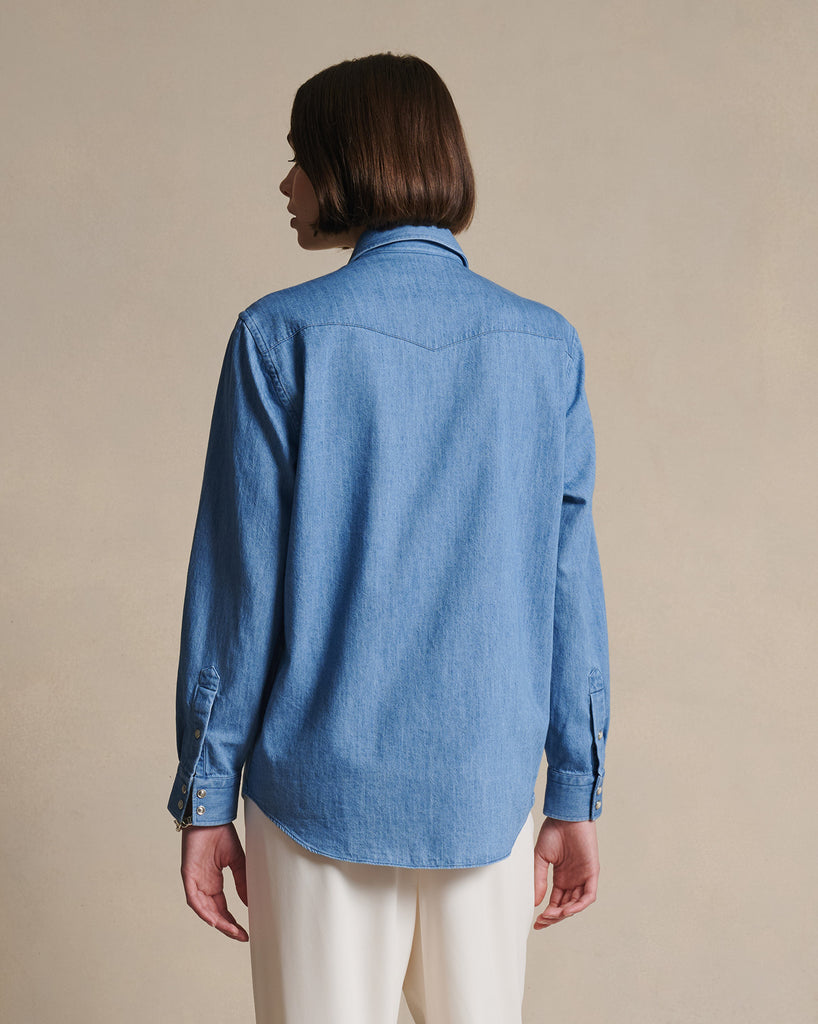 Femme Western Shirt - Light Denim