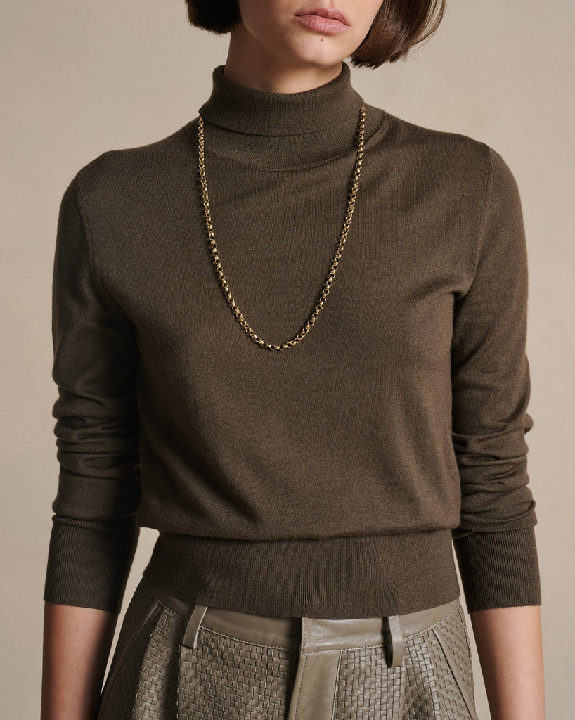 Cass Merino Roll Neck - Moss