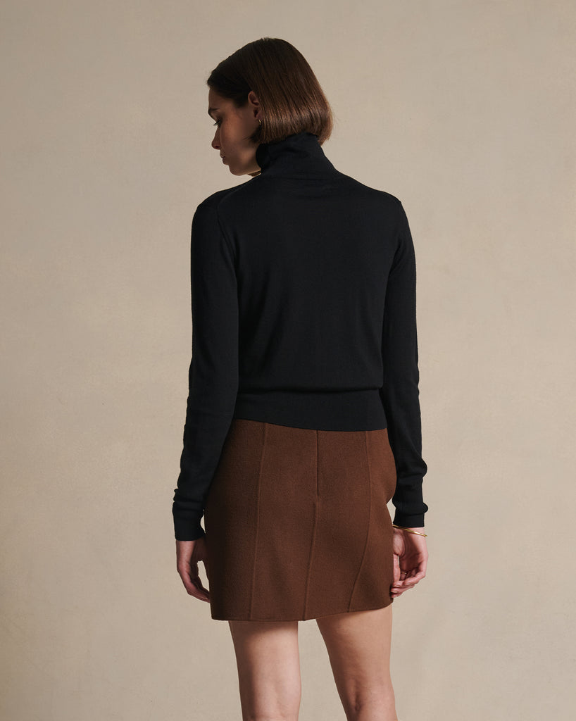 Cass Merino Roll Neck - Black