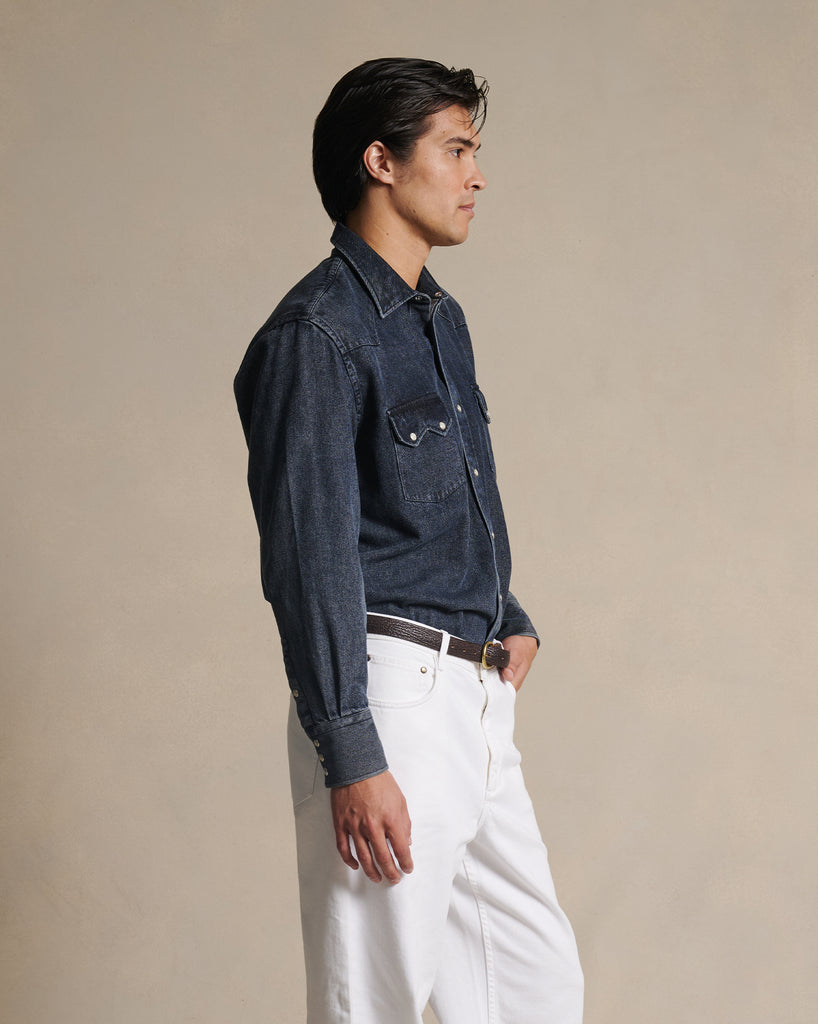 Western Shirt - Black Denim