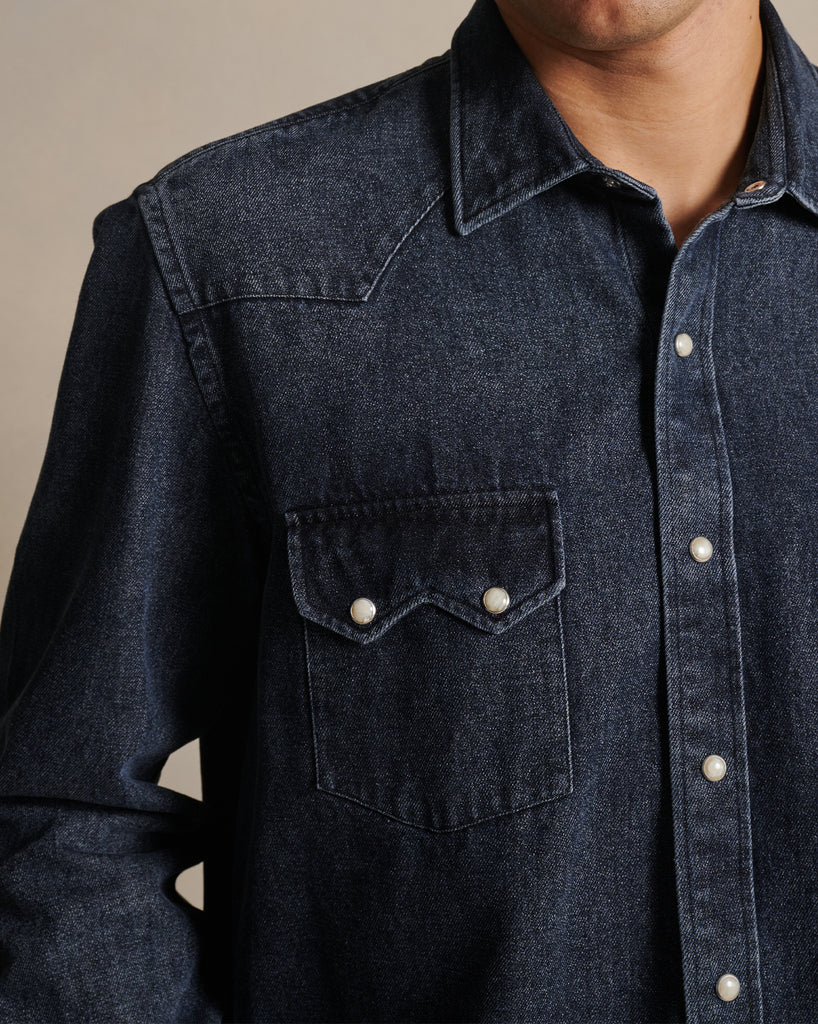 Western Shirt - Black Denim