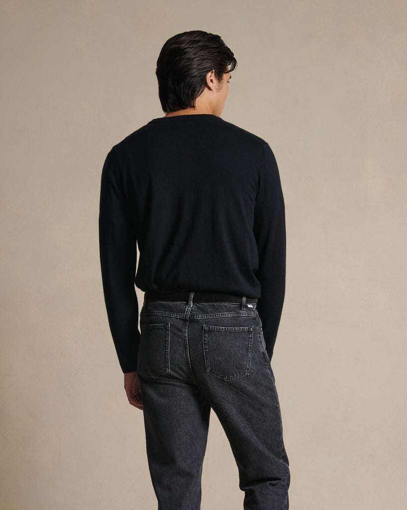 Cashmere Silk Superfine Crew Neck - Black