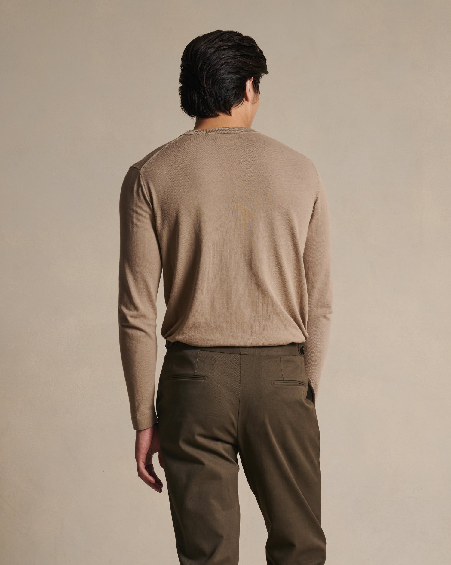 Ice Cotton Long Sleeve Top - Taupe