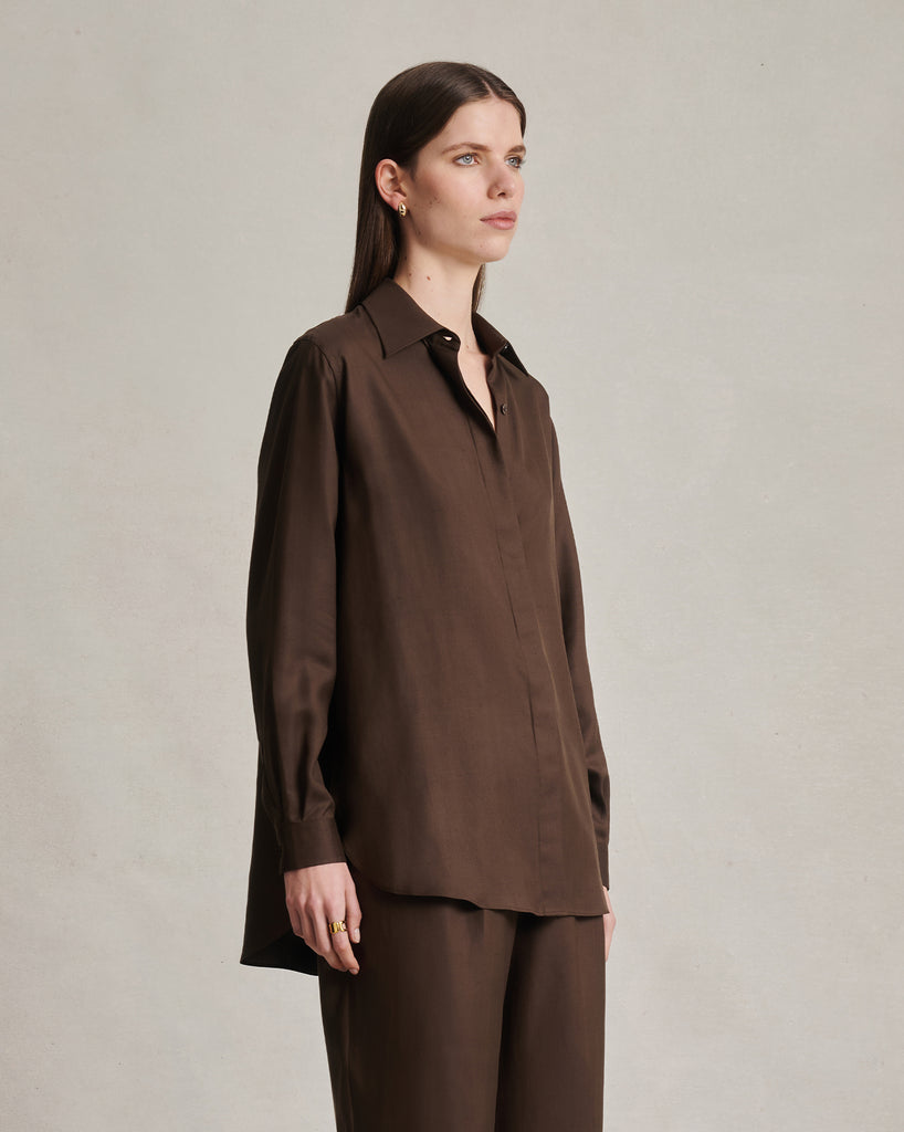 Classic Shirt - Chocolate Dupioni