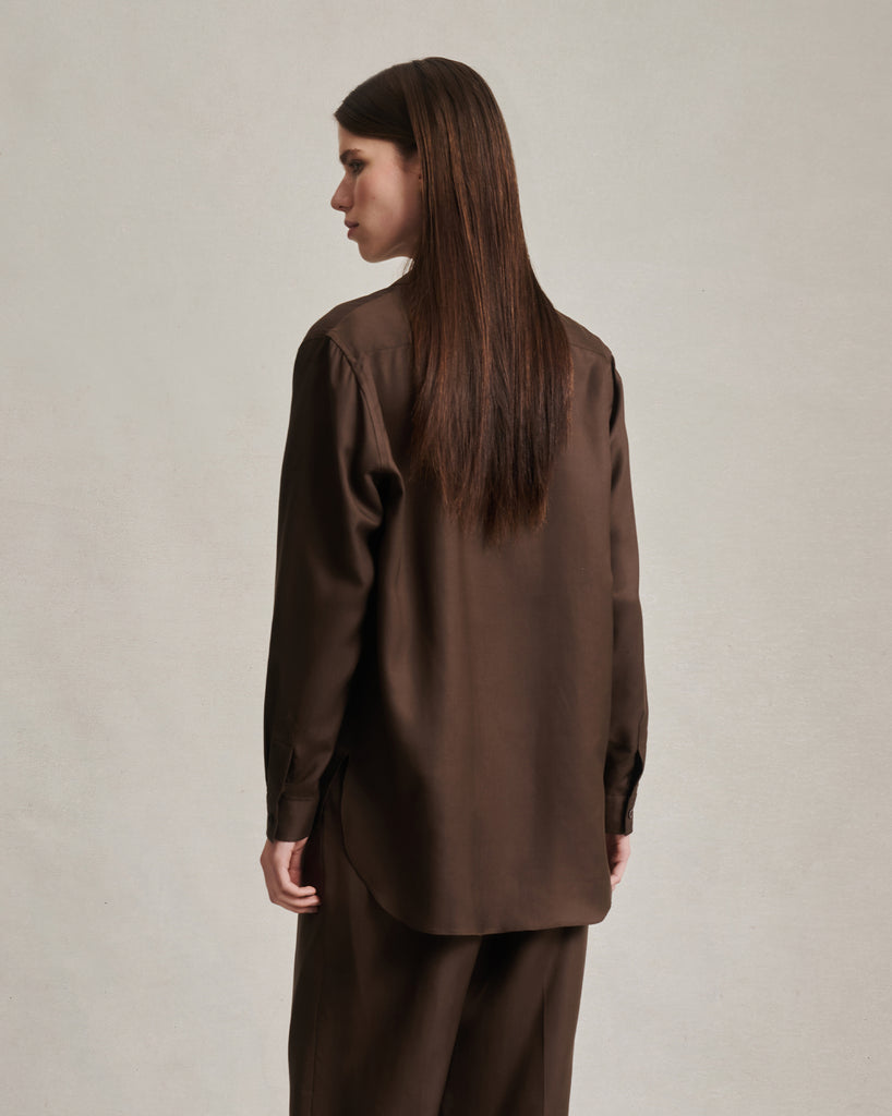 Classic Shirt - Chocolate Dupioni