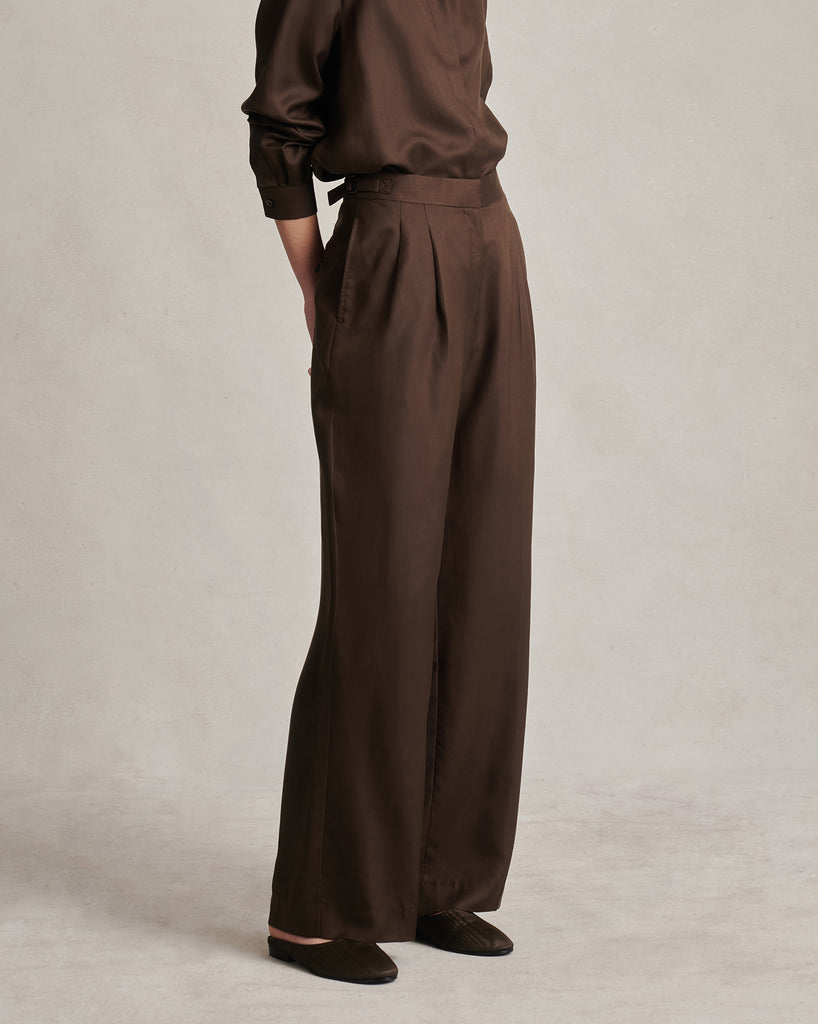 Perriand Trouser - Chocolate Dupioni