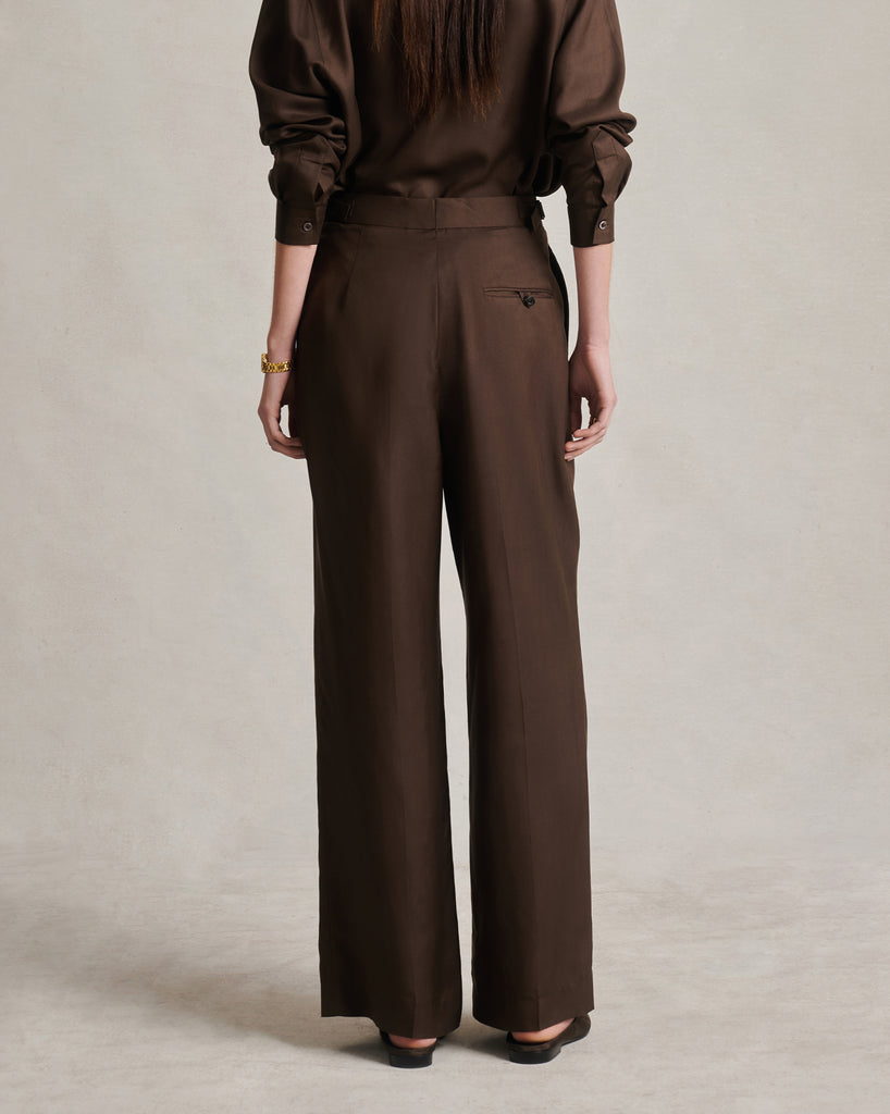 Perriand Trouser - Chocolate Dupioni