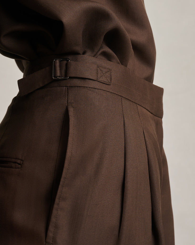 Perriand Trouser - Chocolate Dupioni