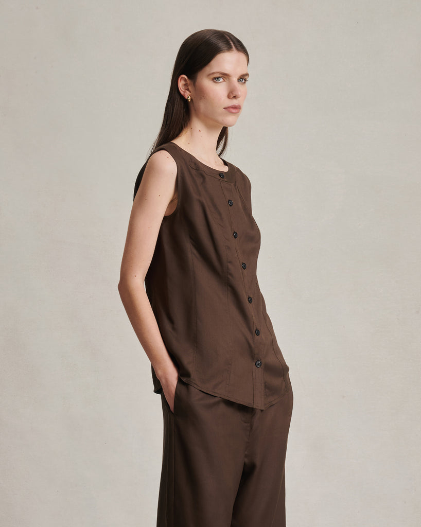 Bodice Top - Chocolate Dupioni
